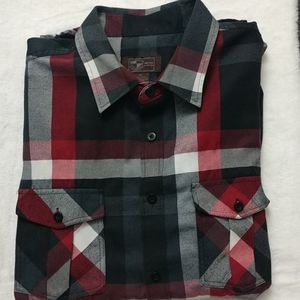 Mens Field Black and Red Plaid Shirt sz XL